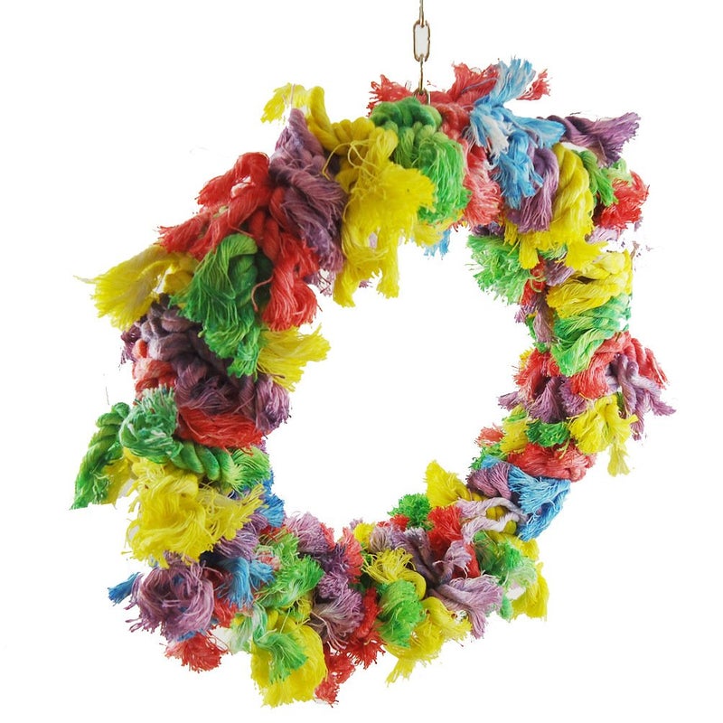 Litewoo Bird Parakeet Colorful Swing Toys,Cotton Rope Chew Hanging Bird Preening Garland Swing for Budgie Parakeet Cockatiel Macaw African Grey - Image 4